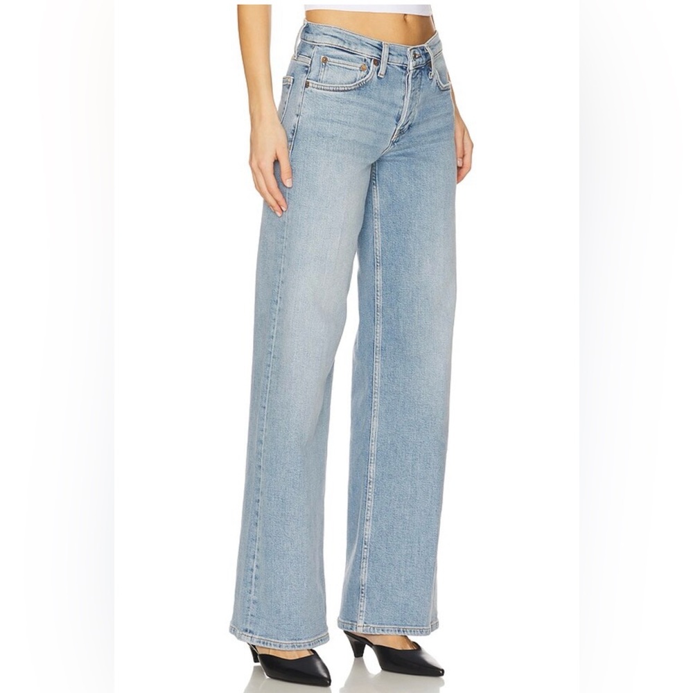 Re/Done Mid Rise Wide Leg Jeans in Mid 90s, 29